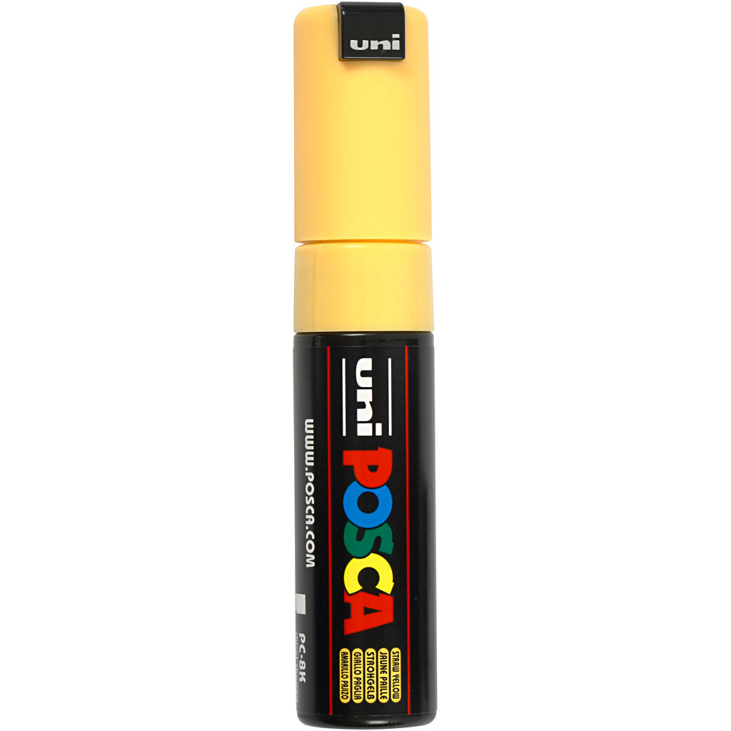 Posca Marker, no. PC-8K, line 8 mm, broad, straw yellow