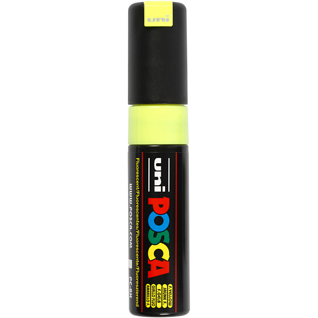Posca Marker, no. PC-8K, line 8 mm, broad, fluo yellow