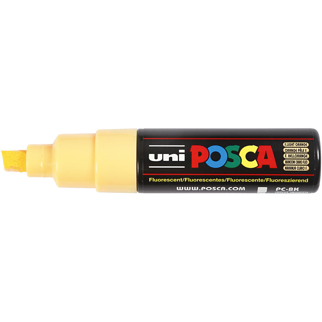 Posca Marker, no. PC-8K, line 8 mm, broad, fluo light orange, 1 pc [HOB-278730]