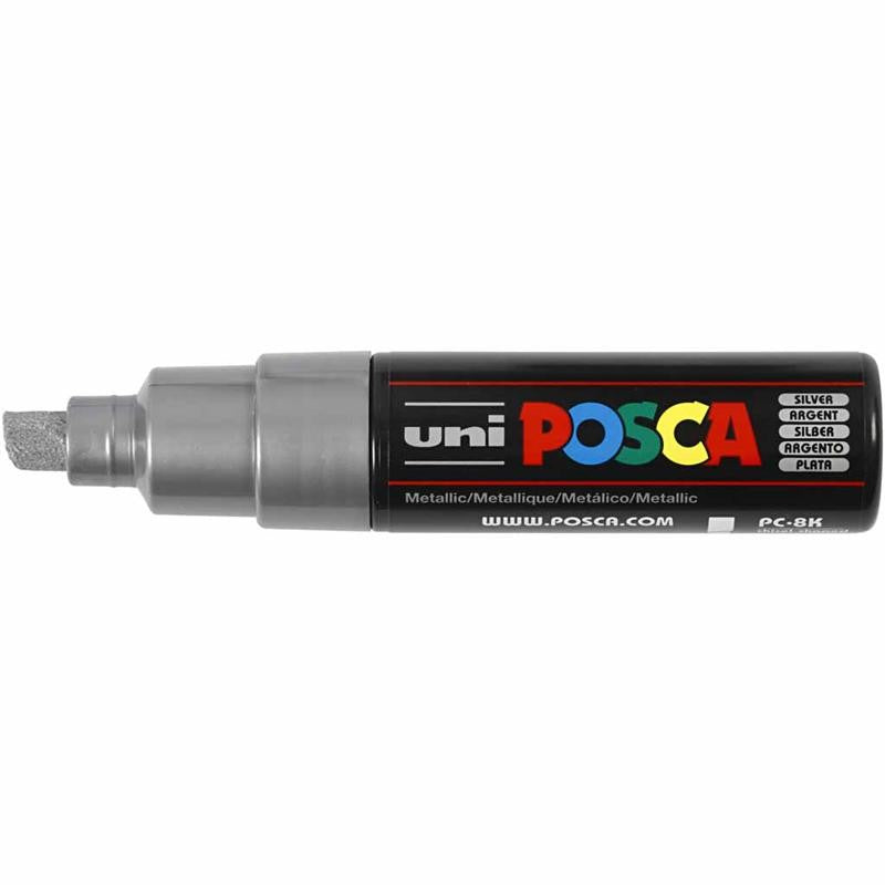 Posca Marker, no. PC-8K, line 8 mm, broad, silver, 1 pc [HOB-278805]