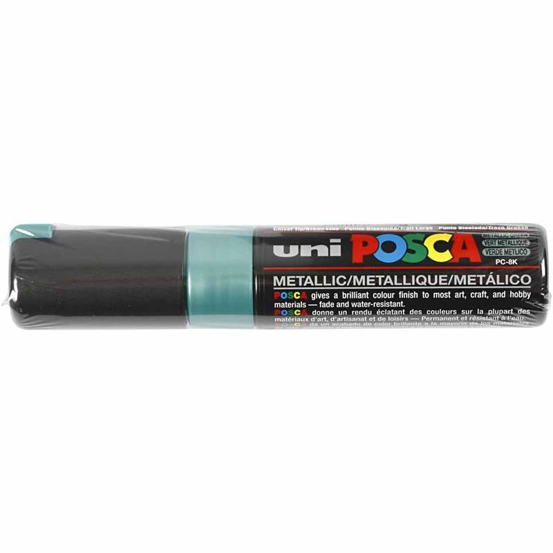 Posca Marker, no. PC-8K, line 8 mm, broad, metallic green, 1 pc [HOB-278870]