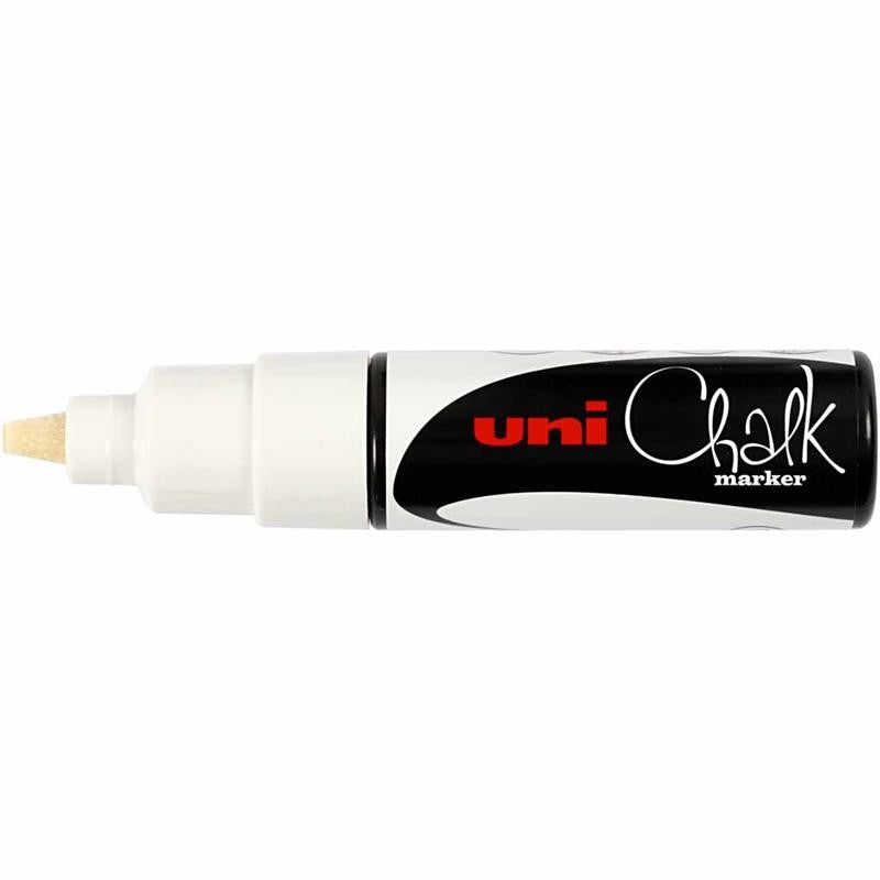 Chalk Pen, line 8 mm, white, 1 pc [HOB-279911]