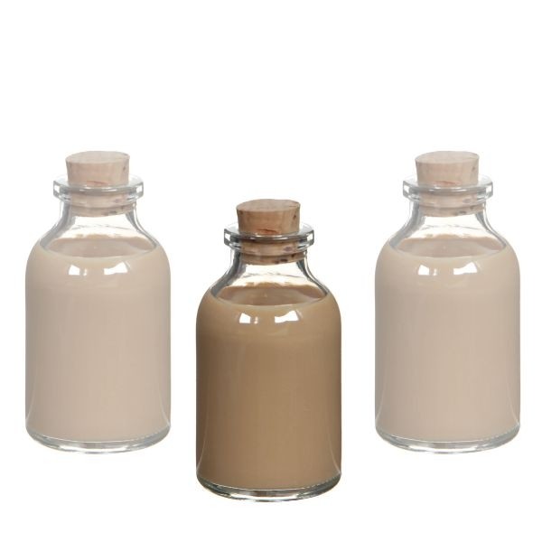 Glass Bottle Mini with cork 20ml 6cm tall Ø 3 cm (tray with 105 pcs) [IFS-28075]