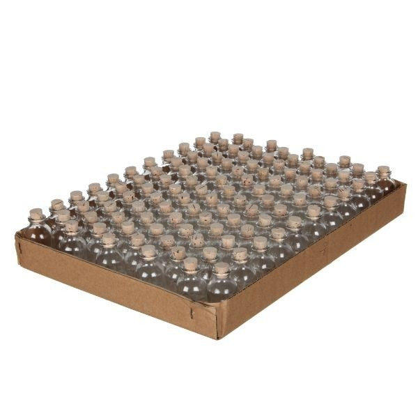 Glass Bottle Mini with cork 20ml 6cm tall Ø 3 cm (tray with 105 pcs) [IFS-28075]
