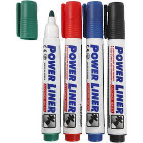 Whiteboard Markers, line 4 mm, black, blue, green, red, 4 pc/ 1 pack [HOB-28250]