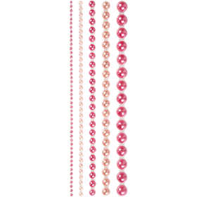 Half Pearls, size 2-8 mm, pink, 140 pc/ 1 pack [HOB-28320]