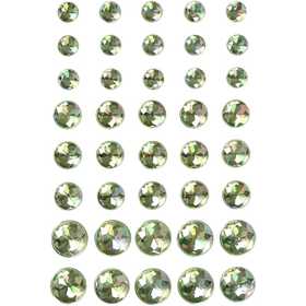 Rhinestones, size 6+8+10 mm, green, 40 pc/ 1 pack [HOB-28322]
