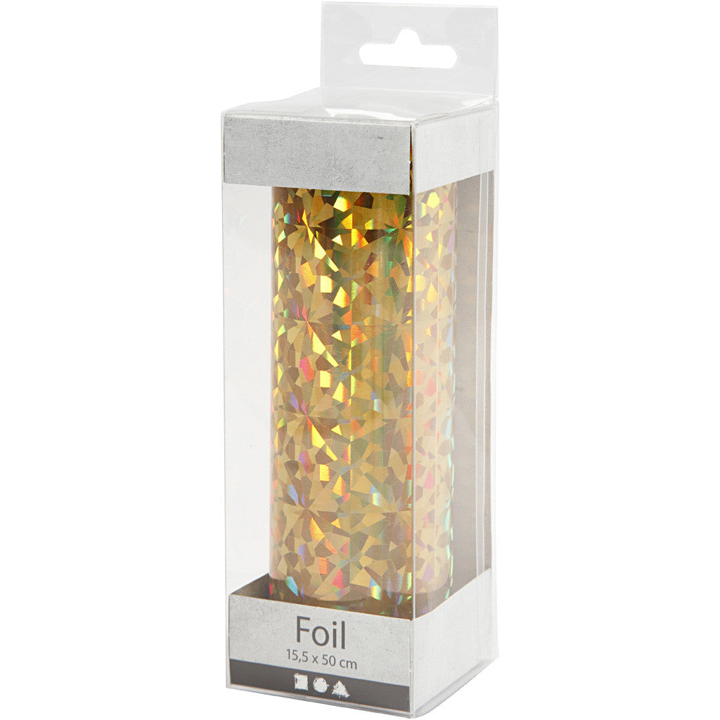 Deco Foil, W: 15,5 cm, thickness 0,02 mm, gold, 50 cm/ 1 roll [HOB-283568]