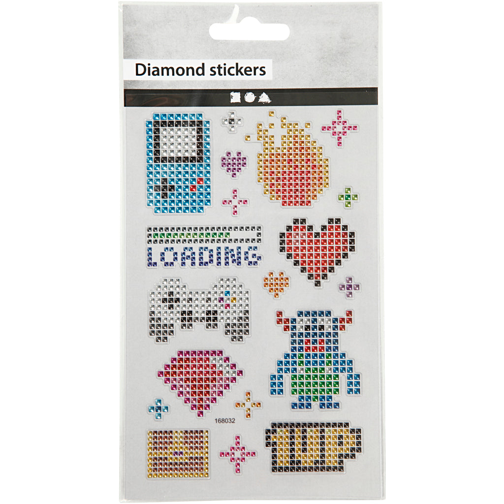Diamond stickers, gadgets, sheet 10x16 cm, 1 sheet [HOB-284030]