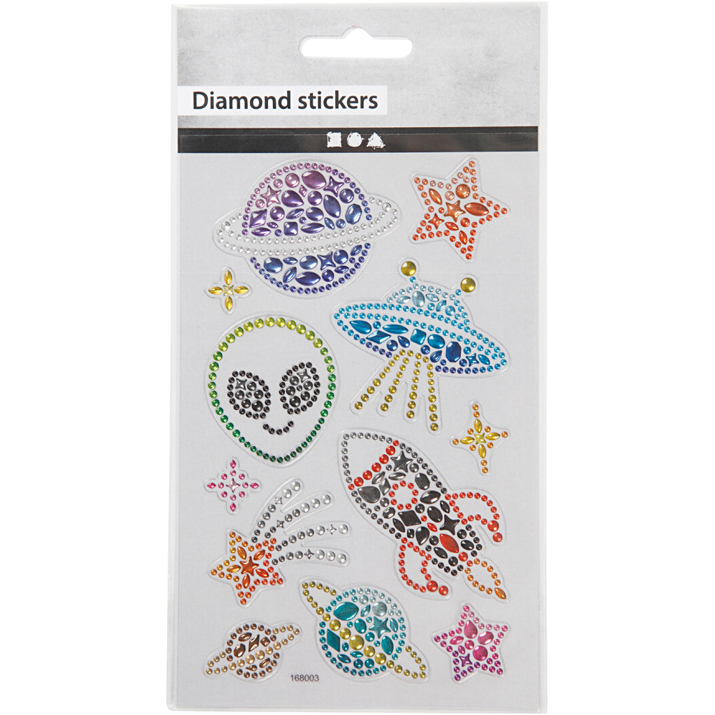 Diamond stickers, outer space, sheet 10x16 cm, 1 sheet [HOB-284037]