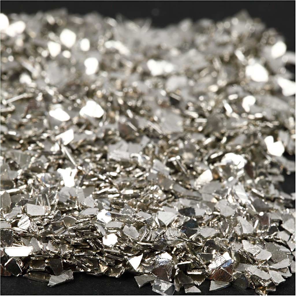 Glitter, size 1-3 mm, silver, 30 g/ 1 tub [HOB-28431]