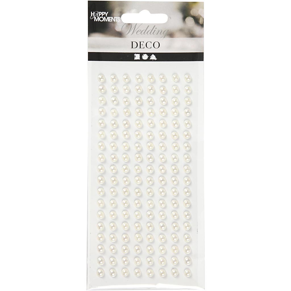 Half-Beads, dia. 5 mm, white, 144 pc/ 1 pack [HOB-28434]