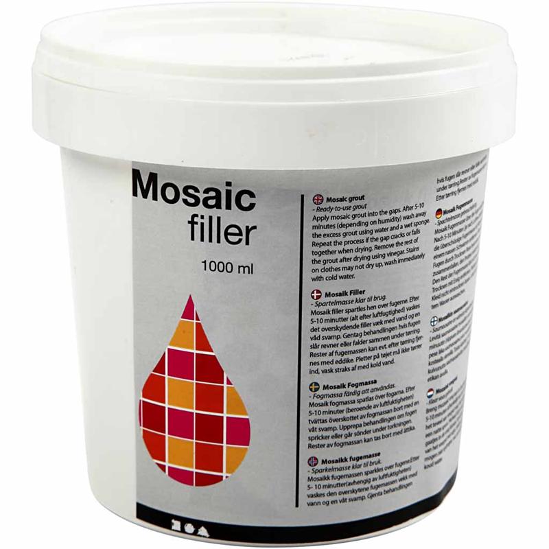 Mosaic Tile Grout, white, 1000 ml/ 1 bucket [HOB-28455]