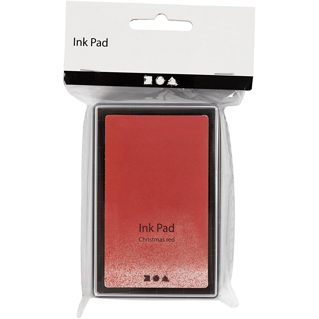 Ink Pad, H: 2 cm, size 9x6 cm, christmas red, 1 pc [HOB-285336]