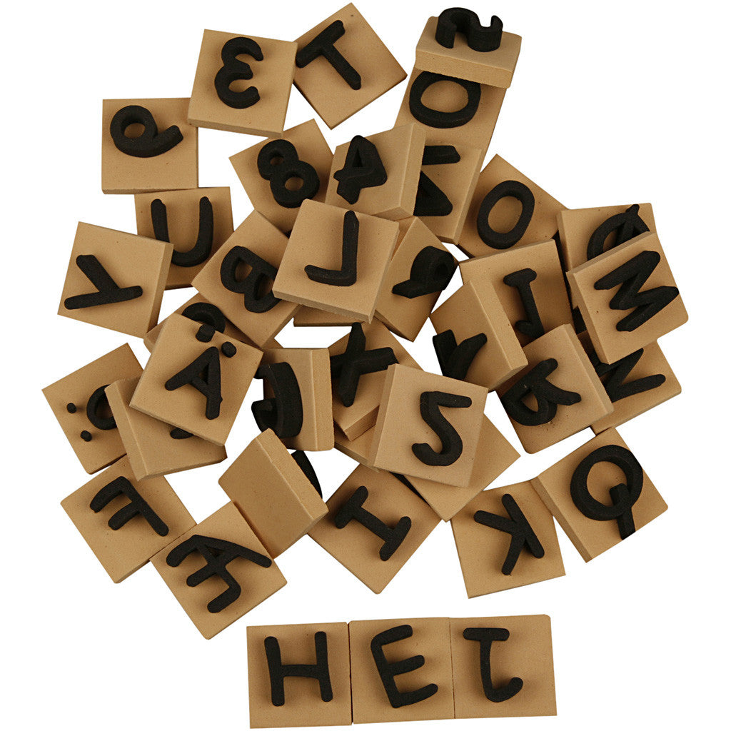 Foam Stamps, size 3x3 cm, thickness 13 mm, 42 pc/ 1 pack [HOB-28548]