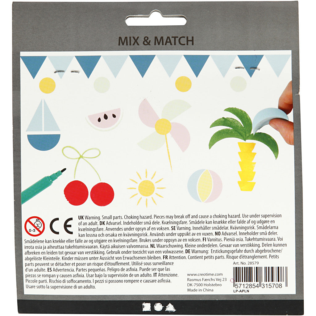 Foam Stamps, H: 25 mm, size 15-30 mm, 12 pc/ 1 pack [HOB-28579]