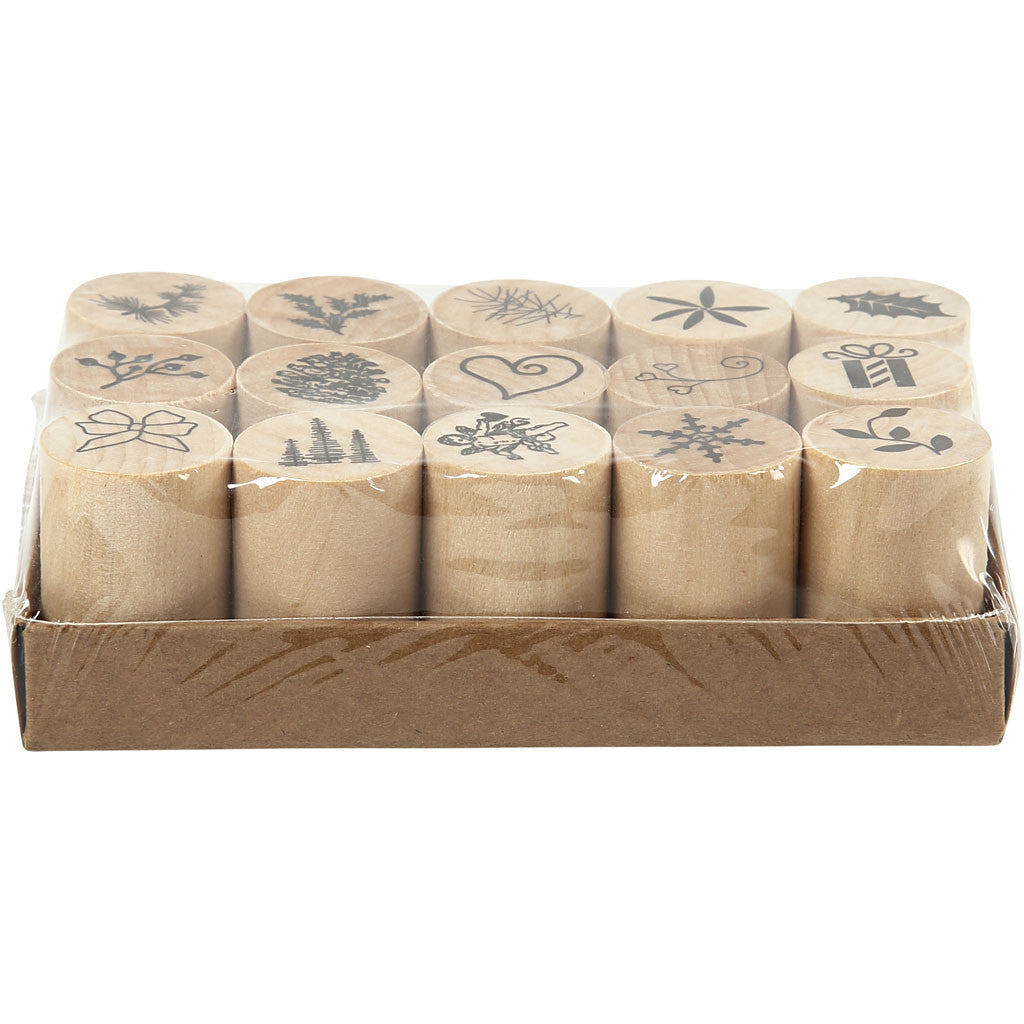 Deco Art Stamps, Christmas, H: 26 mm, dia. 20 mm, 15 pc/ 1 pack [HOB-28580]