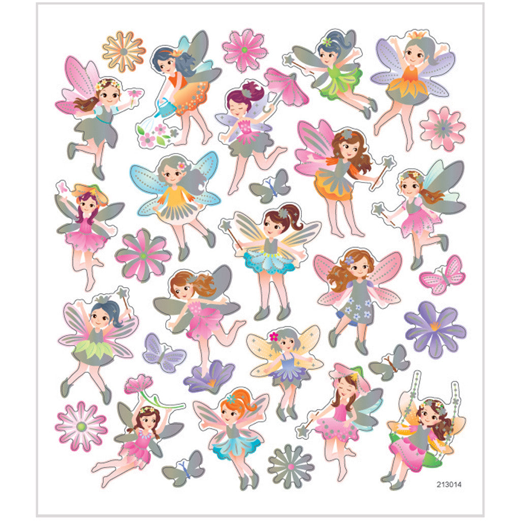 Stickers, fairy, sheet 15x16,5 cm, ca. 30 pc, 1 sheet [HOB-28888]