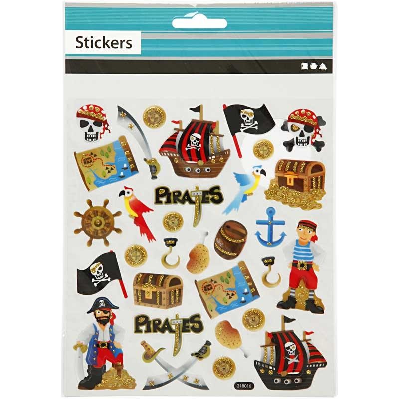 Stickers, pirates, sheet 15x16,5 cm, 1 sheet [HOB-28911]
