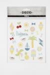 Stickers, summer holiday, sheet 15x16,5 cm, ca. 25 pc, 1 sheet [HOB-29067]