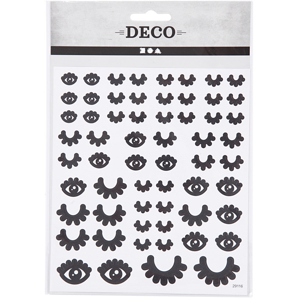 Stickers, eyes, sheet 15x16,5 cm, ca. 60 pc, 1 sheet [HOB-29116]