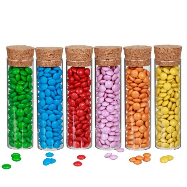 Glass Tube with cork Ø3cm and 10cm tall (set of 12 pcs) [IFS-29142]