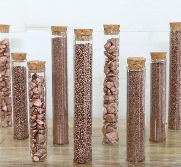 Glass Tube with cork Ø3cm and 15cm tall (set of 6 pcs) [IFS-29143]