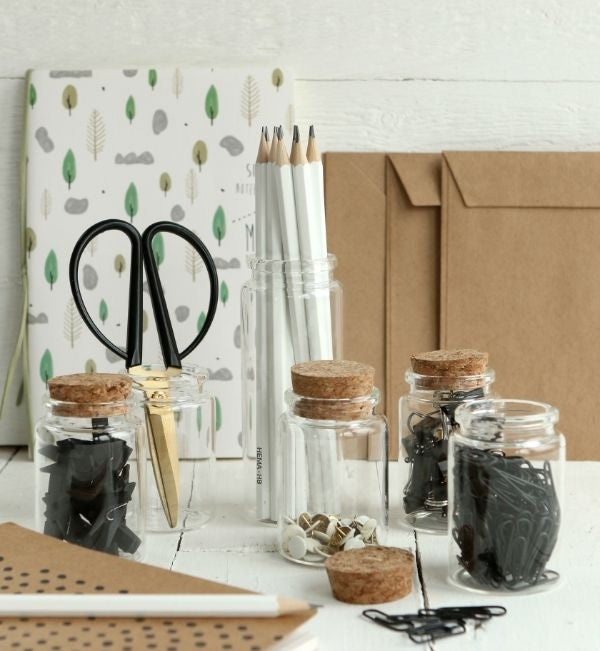 Glass Storage Cylinder with cork Ø 4.5cm and 12.5cm tall (12 pcs) [IFS-29146]