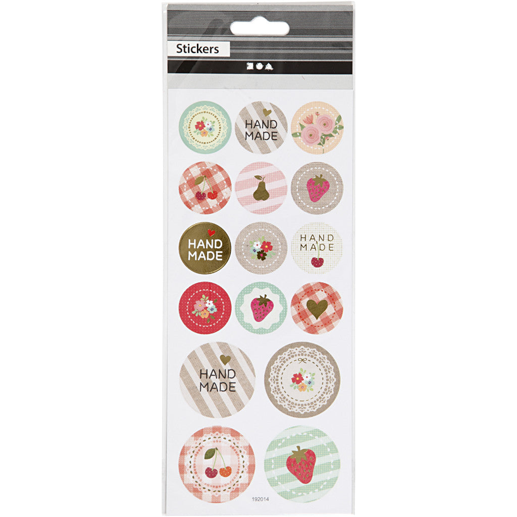 Stickers, handmade, sheet 10x23 cm, ca. 16 pc, 1 sheet [HOB-29157]