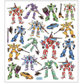 Stickers, transformers, sheet 15x16,5 cm, ca. 19 pc, 1 sheet [HOB-29178]