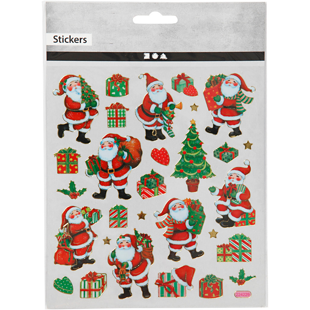 Stickers, traditional Christmas designs, sheet 15x16,5 cm, ca. 29 pc, 1 sheet [HOB-291851]