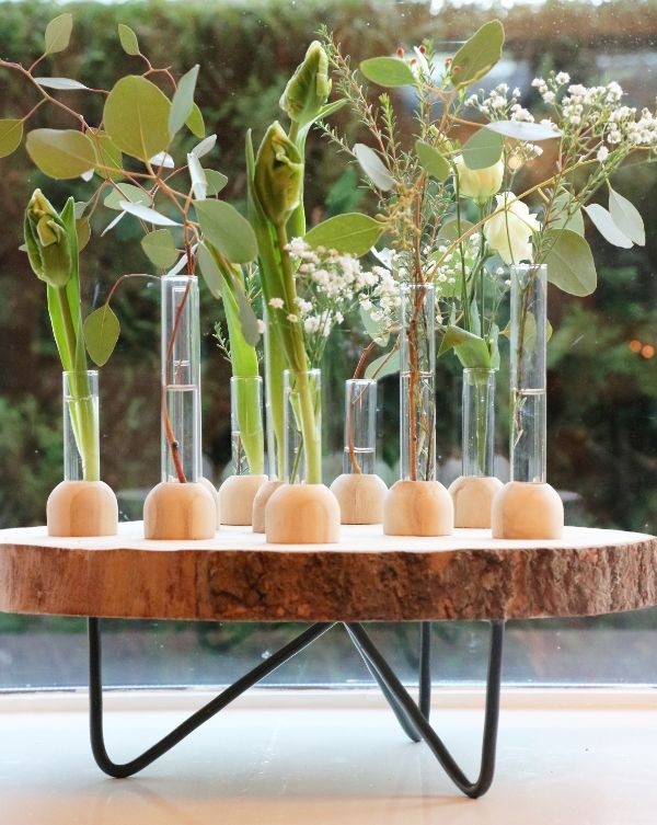 Wooden Base with Test Tube Ø2cm and 10cm tall (1 pc) [IFS-29216]