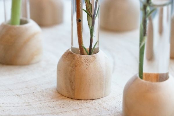 Wooden Base with Test Tube Ø2cm and 15cm tall (1 pc) [IFS-29217]