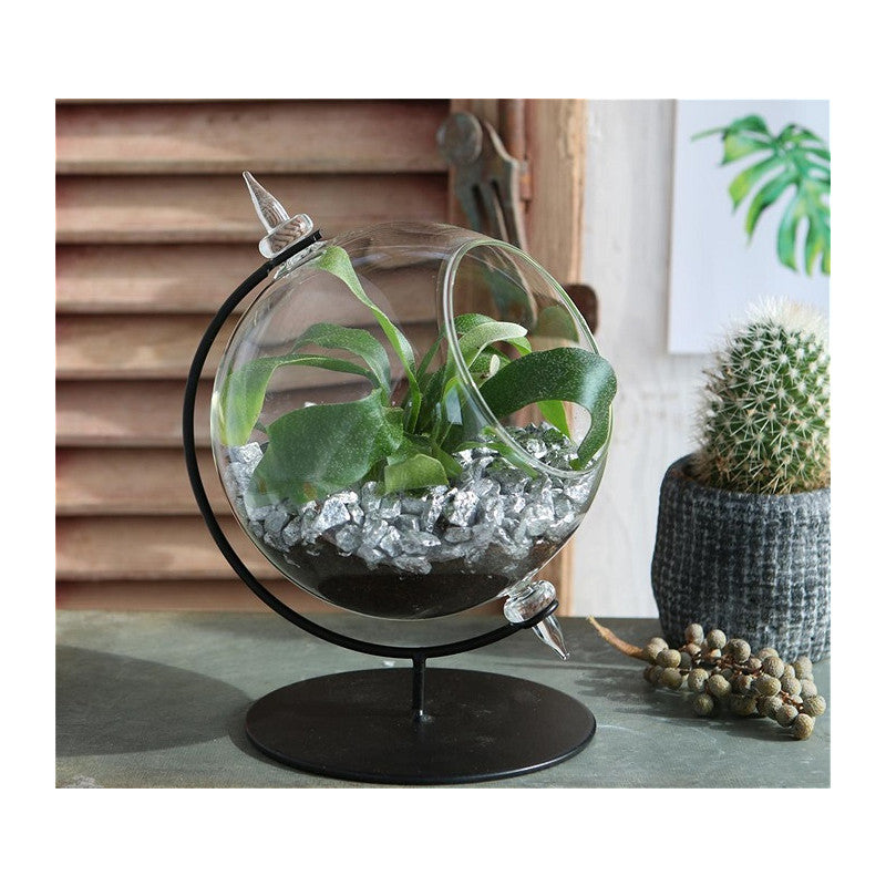 Glass Globe for Tealight with Stand Ø15 h.21cm (1 pc) [IFS-29292]