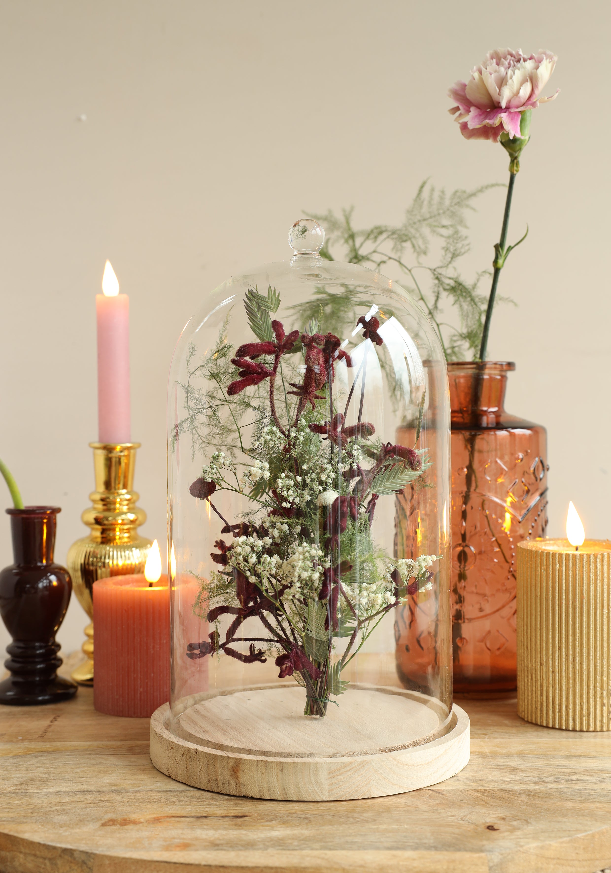 LED Rustic Pillar Candle Ø7 h. 10 cm Gold (1 pc) [IFS-32632]