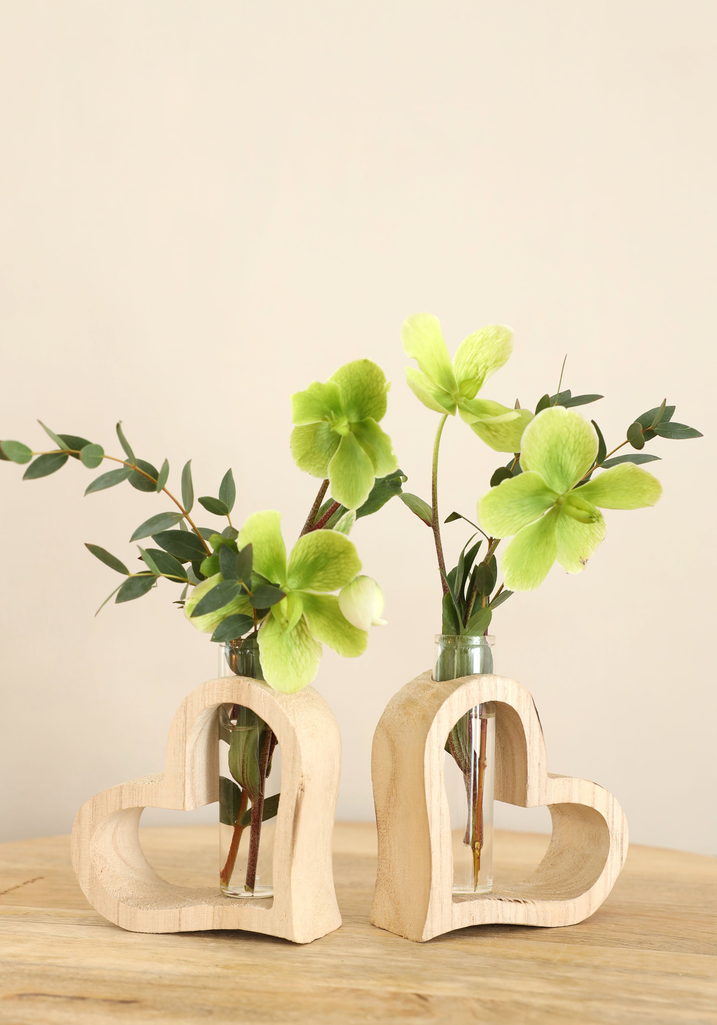 Wood heart with tube 10 x 5 h.11 (6 pcs) [IFS-29638]