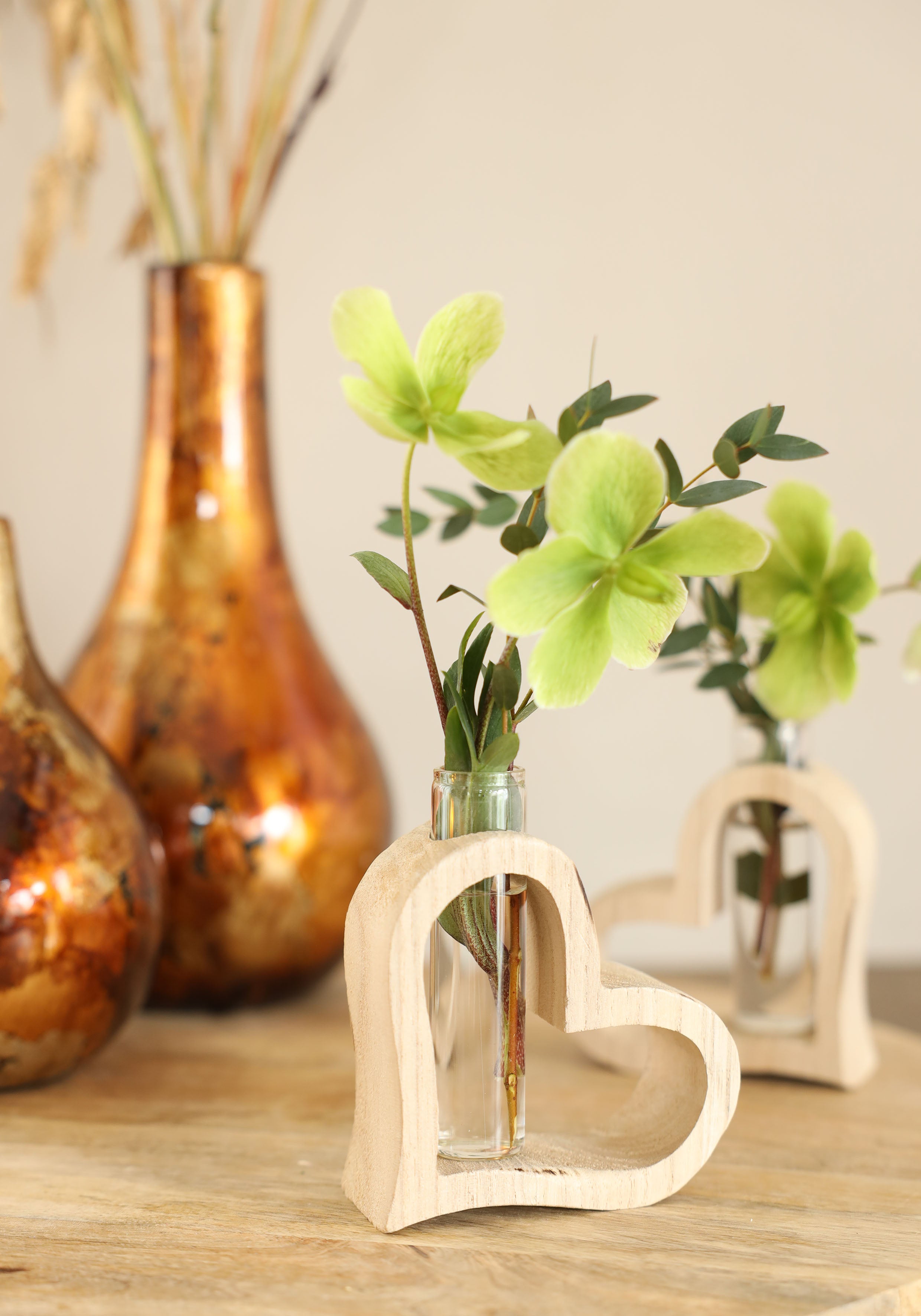 Wood heart with tube 10 x 5 h.11 (6 pcs) [IFS-29638]