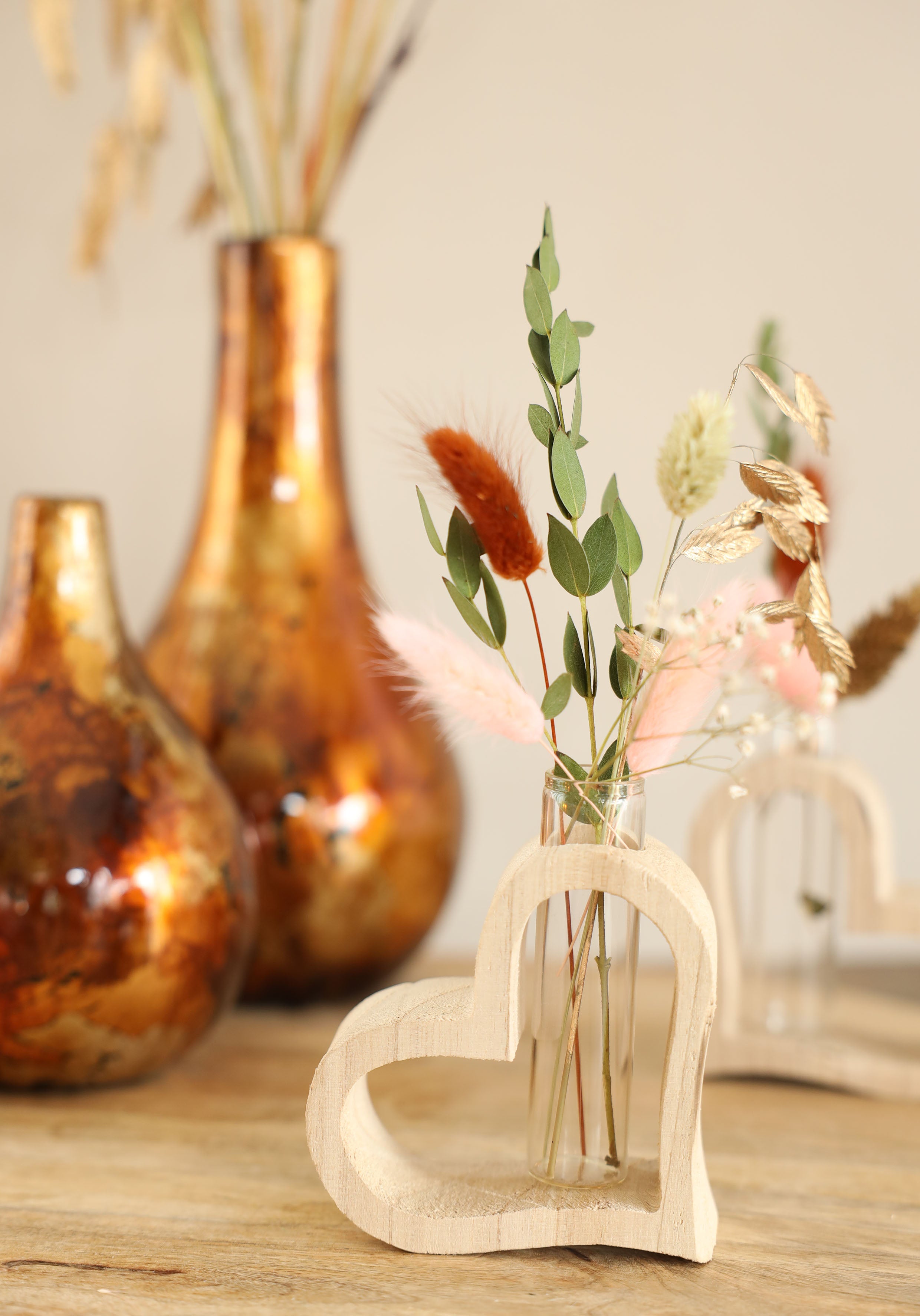 Wood heart with tube 10 x 5 h.11 (6 pcs) [IFS-29638]