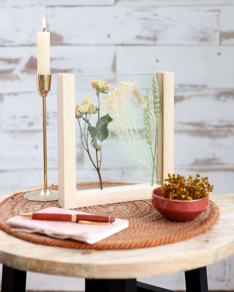 Wooden stand for dried flowers etc. 21cm high (1 pcs.) [IFS-29662]