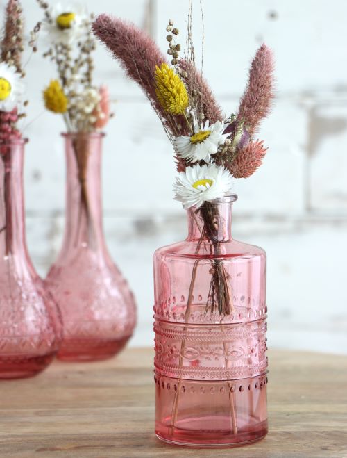 Flower vase Porto Ø7.5cm and 14.5cm high Pink (12 pcs.) [IFS-29741]