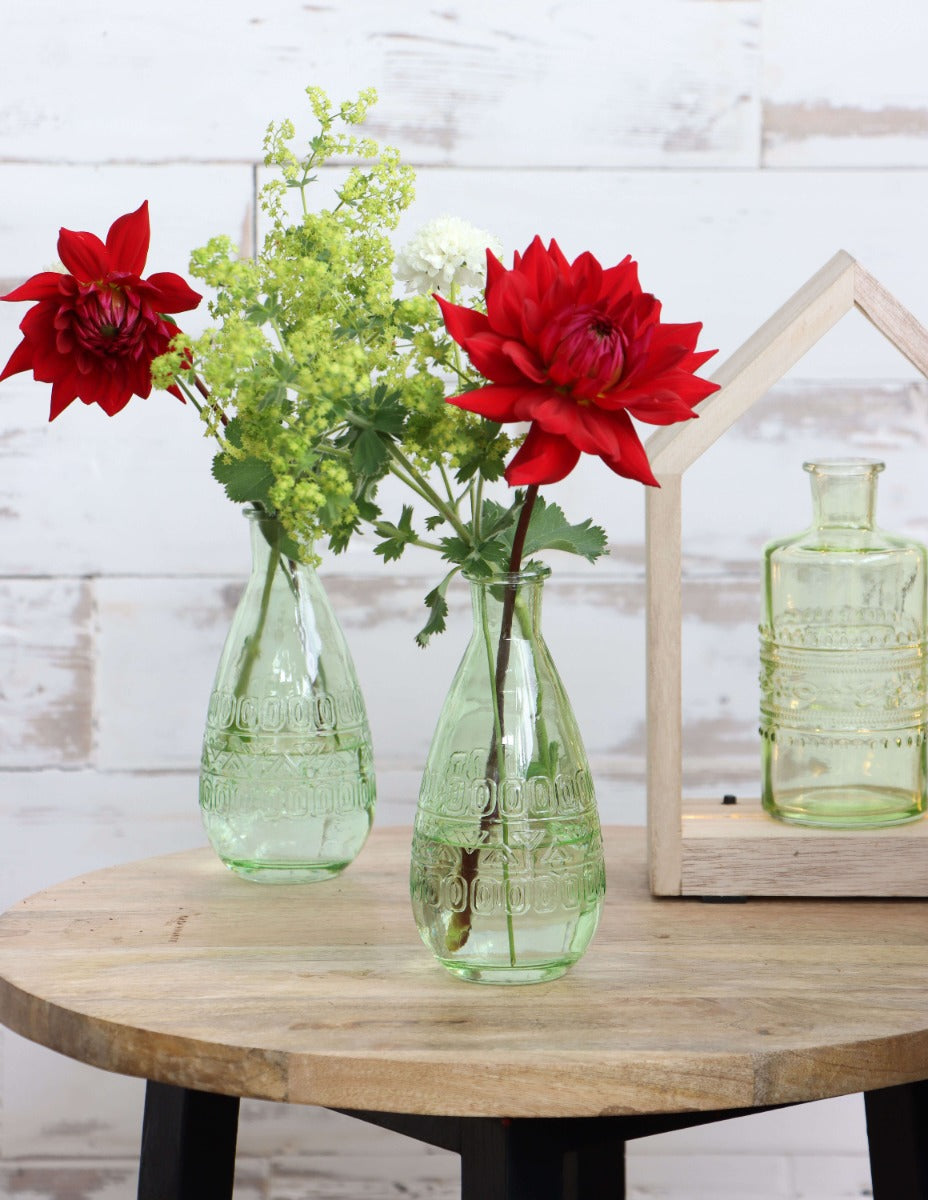 Flower vase Rome Ø7.5cm and 16cm high Green (12 pcs.) [IFS-29735]