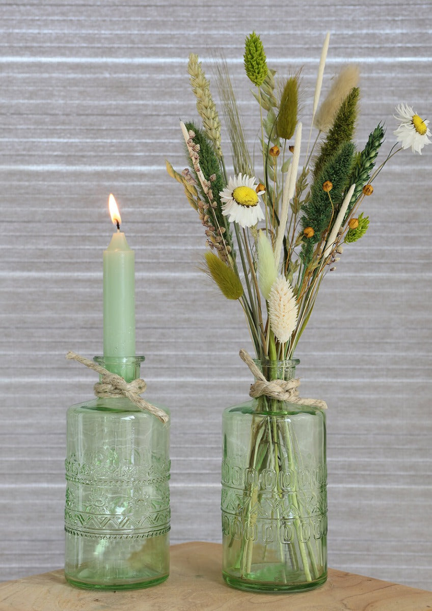 Candle tapered Dusty green 11cm tall (set of 7 pcs) [IFS-32165]