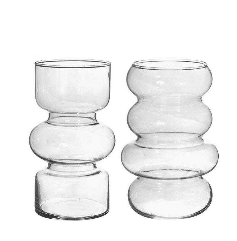 Flower Vase Ø10 cm H: 18 cm Transparent (6 Pcs)