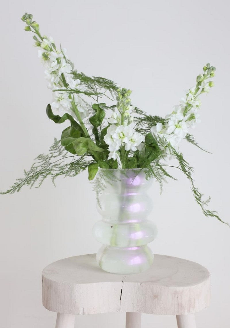 Flower Vase Ø10 cm H: 18 cm Pearl (6 Pcs) [IFS-29929]