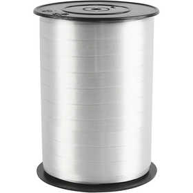Curling Ribbon, W: 10 mm, glossy, silver, 250 m/ 1 roll [HOB-20210]