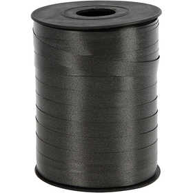 Curling Ribbon, W: 10 mm, glossy, black, 250 m/ 1 roll [HOB-20213]