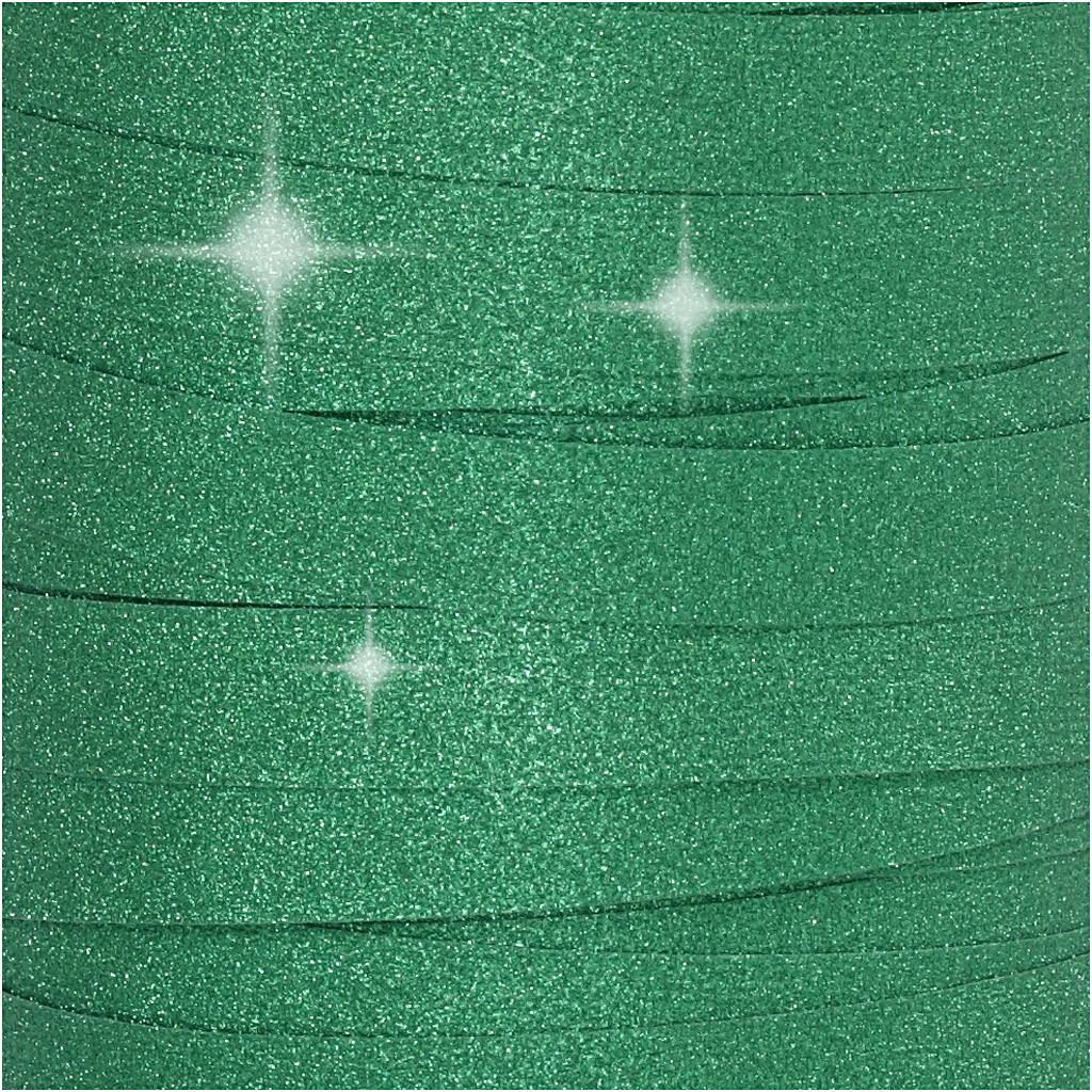 Curling Ribbon, W: 10 mm, glitter, green, 100 m/ 1 roll [HOB-202415]