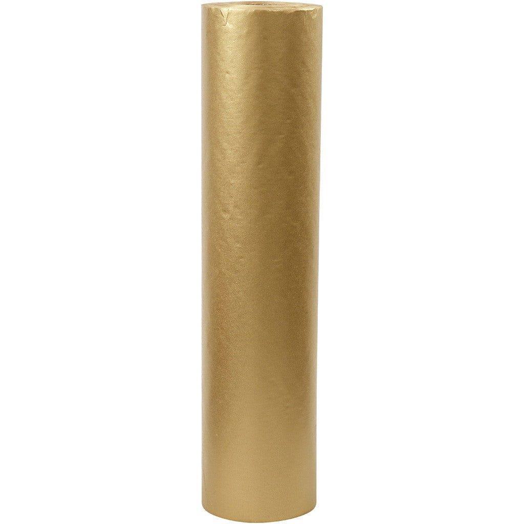 Wrapping Paper, W: 50 cm, 60 g, gold, 100 m/ 1 roll [HOB-20282]