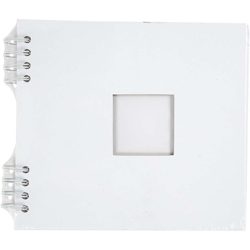 Spiral Bound Scrapbook, size 20x20 cm, 250 g, white, 1 pc [HOB-20445]