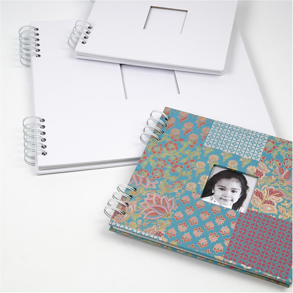 Spiral Bound Scrapbook, size 20x20 cm, 250 g, white, 1 pc [HOB-20445]